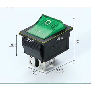Công tắc bập bênh KCD4 4 chân có đèn 16A 250V công tắc nguồn chuyên dụng