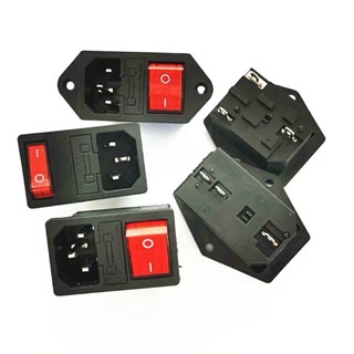 Ổ cắm điện có cầu chì tích hợp công tắc AC 10A 250V / A01 AC-14-F16