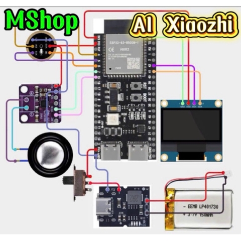 Bộ thiết bị AI xiaozhi Esp32 S3 INMP441 Max98357