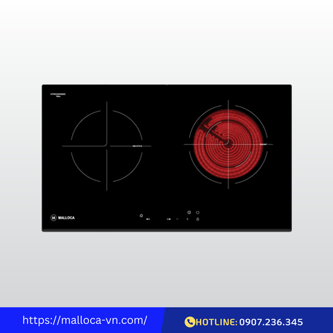 Bếp kính âm 1 điện, 1 từ Malloca MH-7311 IR