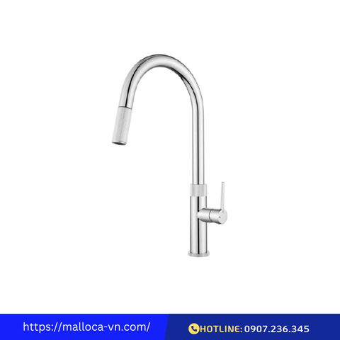 Vòi rửa chén Malloca mạ PVD Inox K1090SS