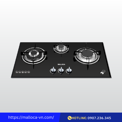 Bếp gas âm 3 gas Malloca GHG-733B NEW