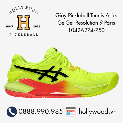 Giày Pickleball Tennis Asics GelGel-Resolution 9 Paris  1042A274-750