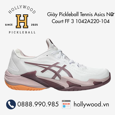 Giày Tennis Pickleball Asics Nữ Court FF 3 1042A220-104