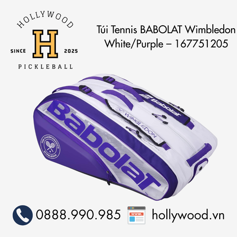 Túi Tennis BABOLAT Wimbledon White/Purple – 167751205