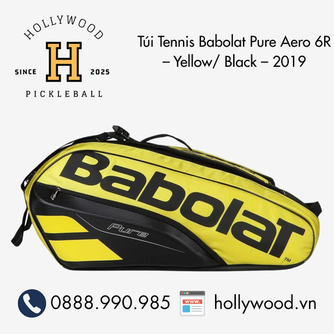 Túi Tennis Babolat Pure Aero 6R – Yellow/ Black – 2019