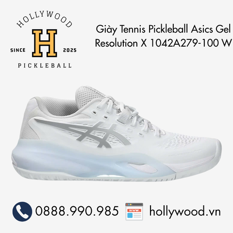Giày Tennis Pickleball Asics Gel Resolution X 1042A279-100 W
