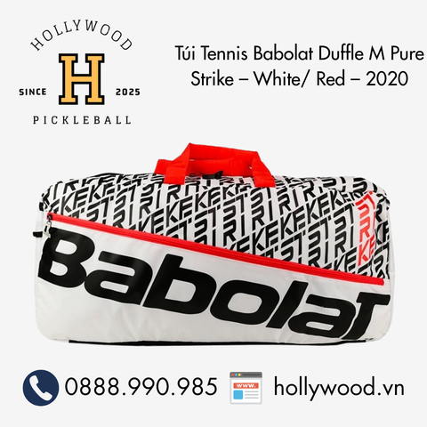 Túi Tennis Babolat Duffle M Pure Strike – White/ Red – 2020