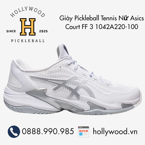 Giày Tennis Pickleball Nữ Asics Court FF 3 1042A220-100