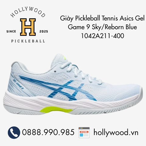 Giày Tennis Pickleball Nữ Asics Gel Game 9 Sky/Reborn Blue 1042A211-400