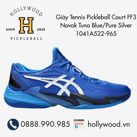 Giày Tennis Pickleball Court FF3 Novak Tuna Blue/Pure Silver  1041A522-965