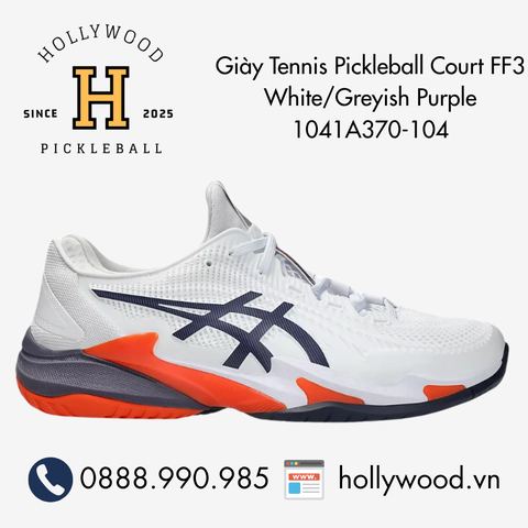 Giày Tennis Pickleball Court FF3 White/Greyish Purple 1041A370-104