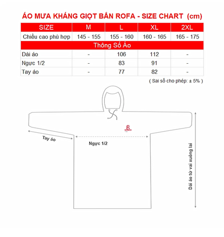 Áo mưa Kháng Giọt Bắn ROFA