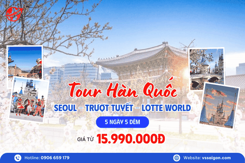 Tour Hàn Quốc: Seoul - Trượt tuyết - Lotte World 5 Ngày 5 Đêm