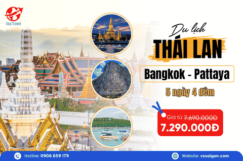 Tour Thái Lan: Bangkok - Pattaya 5 Ngày 4 Đêm từ TP. HCM