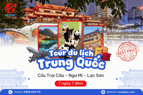 Tour Trung Quốc: Trùng Khánh - Thành Đô - Cửu Trại Câu - Nga Mi - Lạc Sơn 7N7Đ