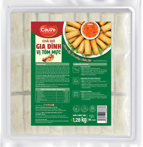 Chả Giò Gia Đình Vị Tôm Mực Cầu Tre Gói 1,28kg