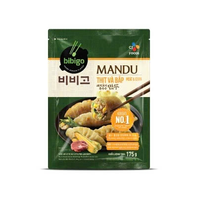 Mandu Thịt và Bắp Bibigo Gói 175g