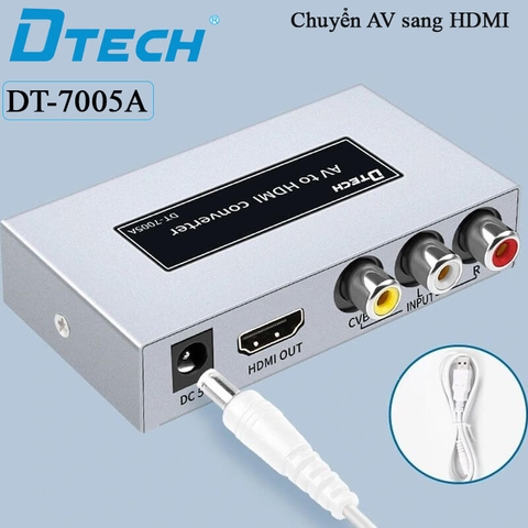 Bộ chuyển đổi Video AV sang HDMI Dtech DT-7005A Full HD 1080P
