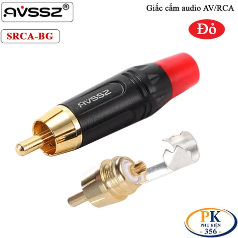 Giắc Hàn Audio AV RCA hoa sen AVSSZ Male SRCA-BG màu đen , màu đỏ