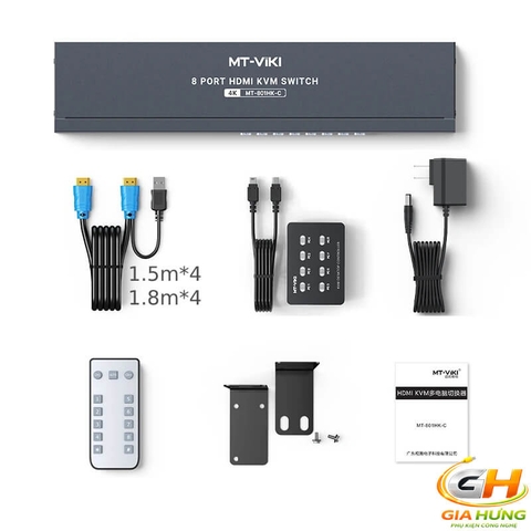 Bộ Chuyển Mạch HDMI USB KVM Switch 4K @60Hz 8 Ra 1 MT-VIKI MT-KH8S