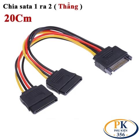 Cáp chia nguồn ổ cứng sata 1 ra 2 ( đực sang 2 cái ) chân bẻ góc dài 20Cm