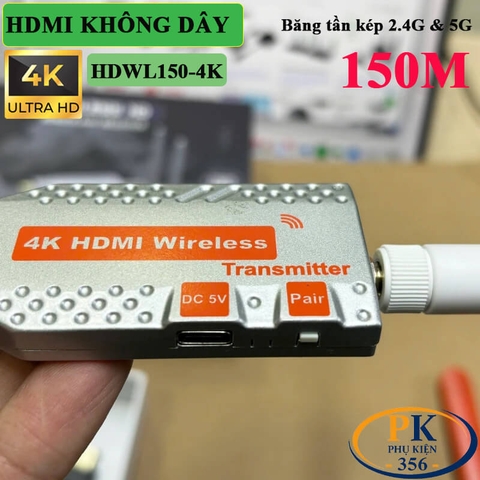Bộ Chia HDMI Không Dây 1 Ra 2 HDWL150-4K 4K@30Hz Khoảng Cách 150m Băng Tần Kép 2.4G/5G