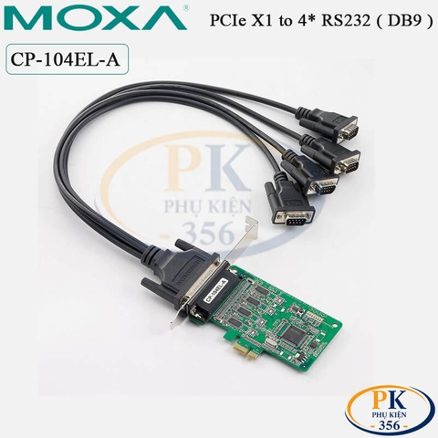 Card chuyển PCIe sang  4 Cổng RS232 DB9 Chính Hãng MOXA CP-104EL-A