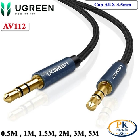 Dây Audio AUX 3.5mm Ugreen AV112 dài 1M – 5M Dây Bọc Lưới Cao Cấp