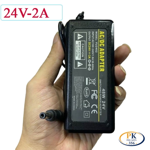 Bộ Nguồn Adapter DC 24V 2A 48W YU-2402 – Jack DC 5.5×2.5mm, Ổn Định, Chống Nhiễu
