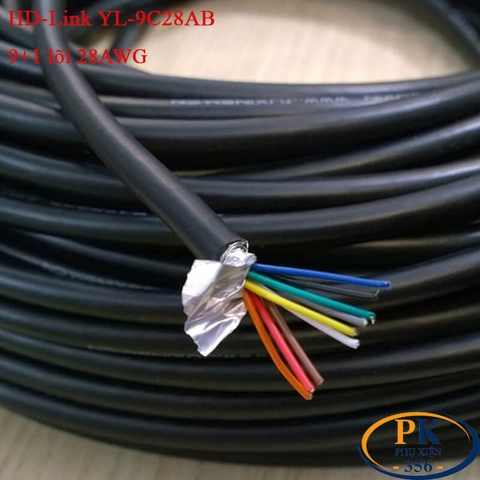 Dây tín hiệu 9+1 lõi 26AWG làm cáp COM DB9 RS232 chính hãng HD-link YL-9C26AB