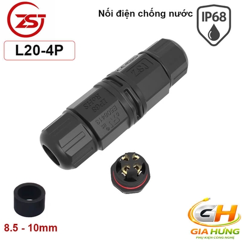 Đầu Cút Nối Dây Điện Chống Nước IP68 ZSJ L20-2P Cho Dây 2x2.5mm² Chính Hãng