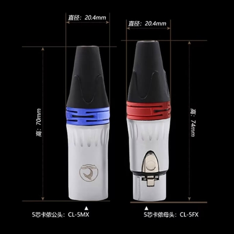 Nhân hàn âm tường Canon XLR 5 pin Coraon CZXYON Z-NC5MD-LX-B & Z-NC5FD-LX-B