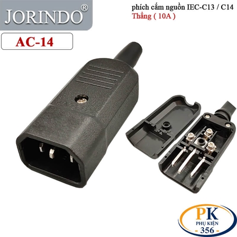 Phích Cắm Nguồn IEC 60320 C14 10A 250V JORINDO AC-13-14 Thẳng