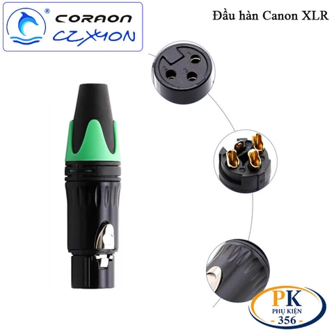 Nhân hàn XLR 3 pin Coraon CZXYON LC-3MD-B (đực) & LC-3FD-B (cái) – Nhân Canon hàn dây cao cấp