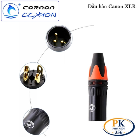 Nhân hàn XLR 3 pin Coraon CZXYON LC-3MD-B (đực) & LC-3FD-B (cái) – Nhân Canon hàn dây cao cấp