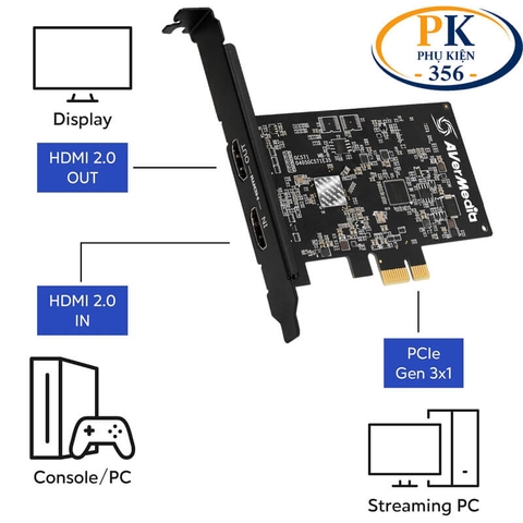 Card PCIe X1 ghi hình HDMI 4K@30Hz livestream chính hãng Avermedia GC571