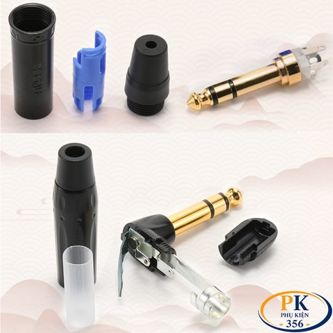 Giắc Hàn Audio 6.5mm TRS Stereo Male AVSSZ ATRS6.5-BG Mạ Vàng