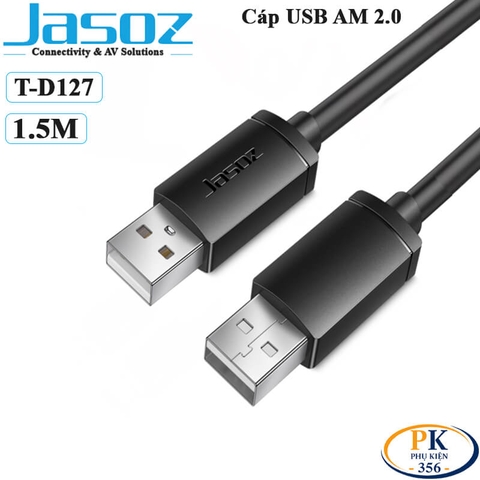 Dây Cáp USB 2.0 Hai Đầu Đực AM-AM Jasoz D107 Chính Hãng Dài 1.5M T-D127, 3M T-D144 Tốc Độ 480Mbps