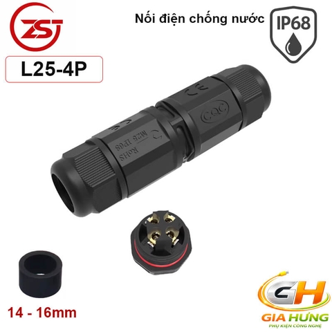 Đầu Cút Chia Dây Điện Chống Nước IP68 Thẳng ZSJ L25-2P Dùng Cho Dây 2–6 Lõi Chính Hãng