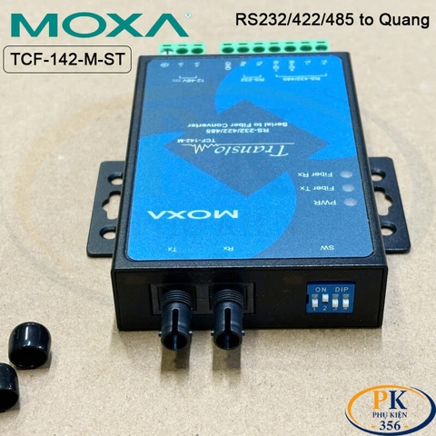 Bộ chuyển đổi RS232 RS422 RS485 sang cáp quang ST MOXA TCF-142-M-ST chính hãng