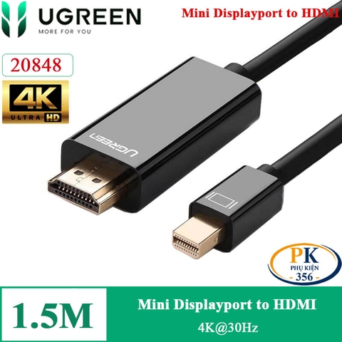 Cáp chuyển Mini DisplayPort Thunderbolt sang HDMI 4K@30Hz MD101 Ugreen 20848 dài 1.5M