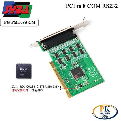 Card PCI to 8 COM RS232 Syba FG-PMT08S-CM – Mở rộng 8 cổng COM cho PC