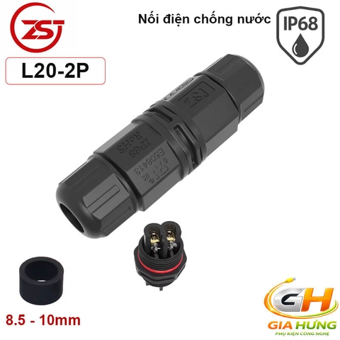 Đầu Cút Nối Dây Điện Chống Nước IP68 ZSJ L20-2P Cho Dây 2x2.5mm² Chính Hãng