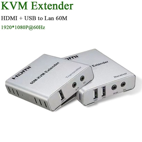 Bộ chuyển đổi HDMI sang LAN có USB kéo dài 200m, hỗ trợ Full HD 1080P, H.264, kết nối Over Ethernet qua switch mạng