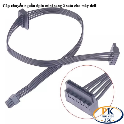 Cáp chia nguồn Mini 6Pin ra 2 SATA cho Dell Vostro 3653 3650 3655 3252 3668 3670