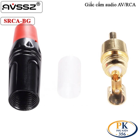 Giắc Hàn Audio AV RCA hoa sen AVSSZ Male SRCA-BG màu đen , màu đỏ