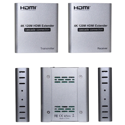 Bộ mở rộng HDMI 4K 120m qua cáp mạng Cat6, hỗ trợ nối tầng Cascade nhiều màn hình, 4K@30Hz, DTS Dolby, loop-out, vỏ nhôm tản nhiệt tốt.