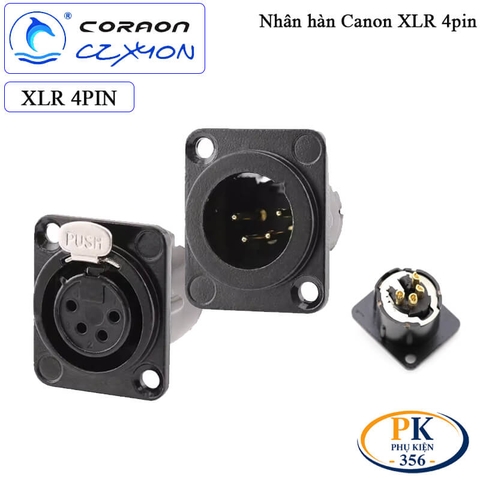 Nhân hàn âm tường Canon XLR 4 pin Coraon CZXYON Z-NC4MD-LX-B & Z-NC4FD-LX-B – Lắp mặt máy chuyên nghiệp