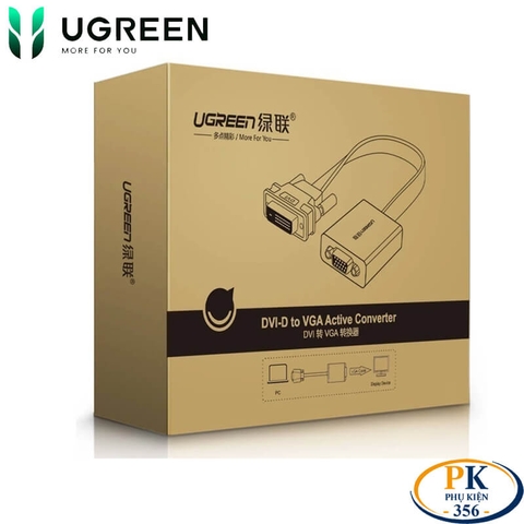 Cáp chuyển DVI-D sang VGA full HD MM108 chính hãng Ugreen 40259 - DVI 24+1 to VGA